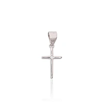 Серебряный кулон, 0.5 g, Серебро 925 проба, родий (покрытие), Цирконы