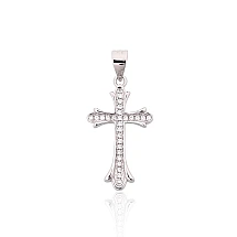 Серебряный кулон, 1.6 g, Серебро 925 проба, родий (покрытие), Цирконы