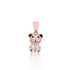 Серебряный кулон, 1.1 g, Серебро 925 проба, красное золото (покрытие), Цирконы , Ювелирная эмаль