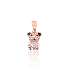 Серебряный кулон, 1.2 g, Серебро 925 проба, красное золото (покрытие), Цирконы , Ювелирная эмаль
