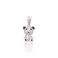 Серебряный кулон, 1.1 g, Серебро 925 проба, родий (покрытие), Цирконы , Ювелирная эмаль
