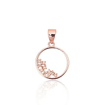 Серебряный кулон, 0.8 g, Серебро 925 проба, красное золото (покрытие), Цирконы