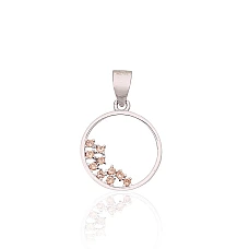 Silver pendant, 0.8 g, Silver 925 fineness, Rhodium (Plating), Zirkons