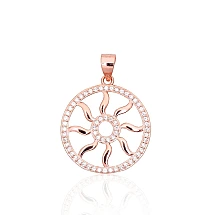 Серебряный кулон, 2.1 g, Серебро 925 проба, красное золото (покрытие), Цирконы