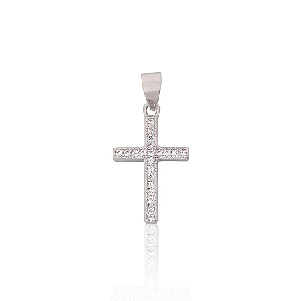 Krustiņi un ikonas, Krustiņš - Sudraba kulons, 1 g, Sudrabs 925 prove, rodijs (pārklājums), Cirkoni