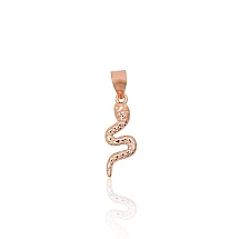 Серебряный кулон, 0.7 g, Серебро 925 проба, красное золото (покрытие)