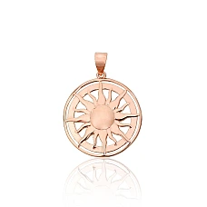 Серебряный кулон, 2.5 g, Серебро 925 проба, красное золото (покрытие)