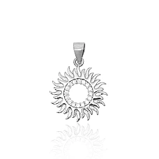 Silver pendant, 1.3 g, Silver 925 fineness, Rhodium (Plating), Zirkons