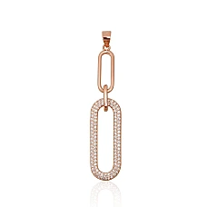 Серебряный кулон, 2.7 g, Серебро 925 проба, красное золото (покрытие), Цирконы
