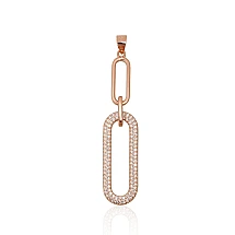 Серебряный кулон, 2.8 g, Серебро 925 проба, красное золото (покрытие), Цирконы