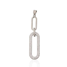 Серебряный кулон, 2.8 g, Серебро 925 проба, родий (покрытие), Цирконы