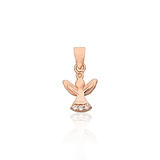 Серебряный кулон, 0.8 g, Серебро 925 проба, красное золото (покрытие), Цирконы