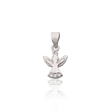 Серебряный кулон, 0.8 g, Серебро 925 проба, родий (покрытие), Цирконы