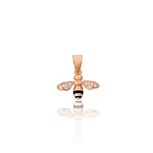 Серебряный кулон, 0.8 g, Серебро 925 проба, красное золото (покрытие), Цирконы , Ювелирная эмаль