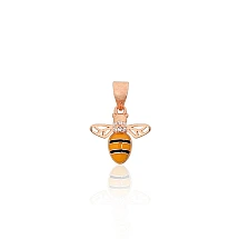 Серебряный кулон, 0.8 g, Серебро 925 проба, красное золото (покрытие), Цирконы , Ювелирная эмаль