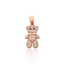 Серебряный кулон, 1.4 g, Серебро 925 проба, красное золото (покрытие), Цирконы