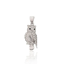 Серебряный кулон, 1.7 g, Серебро 925 проба, родий (покрытие), Цирконы