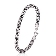 Серебряная цепочка Бисмарк 8 мм, 22, 23 g, Серебро 925 проба, оксид (покрытие)
