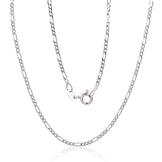 Silver chain Figaro 1,8 mm , diamond cut, 50, 3.1 g, Silver 925 fineness, Rhodium (Plating)