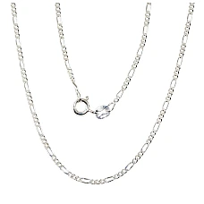 Sudraba ķēdīte Figaro 1,8 mm , dimantu apstrādājums, 45, 2.8 g, Sudrabs 925 prove