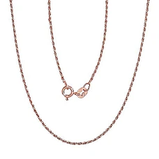 Silver chain Rope 1,1 mm, 40, 2.1 g, Silver 925 fineness, red gold (Plating)