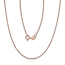Серебряная цепочка Канатное 1,1 мм, 45, 2.4 g, Серебро 925 проба, красное золото (покрытие)