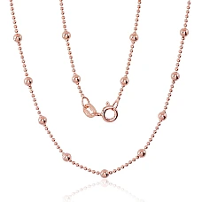 Sudraba ķēdīte Krellītes 1-3 mm, 45, 4.3 g, Sudrabs 925 prove, sarkanais zelts (pārklājums)