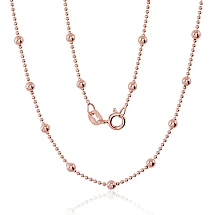 Серебряная цепочка Бусинки 1-3 мм, 50, 4.8 g, Серебро 925 проба, красное золото (покрытие)