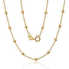 Sudraba ķēdīte Krellītes 1-3 mm, 40, 3.8 g, Sudrabs 925 prove, dzeltenais zelts (pārklājums)