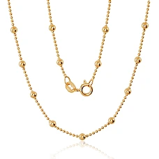 Sudraba ķēdīte Krellītes 1-3 mm, 50, 4.6 g, Sudrabs 925 prove, dzeltenais zelts (pārklājums)
