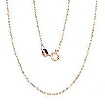 Silver chain Anchor round 1 mm, 45, 1.4 g, Silver 925 fineness, red gold (Plating)