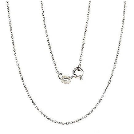 Chains,  - Silver chain Anchor round 1 mm, 38, 1.1 g, Silver 925 fineness, Rhodium (Plating)