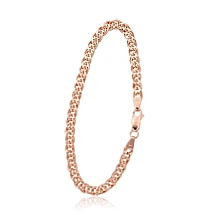 Серебряная цепочка Мона-лиза 4,9 мм , алмазная обработка граней, 17, 5.4 g, Серебро 925 проба, красное золото (покрытие)