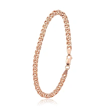 Серебряная цепочка Мона-лиза 4,9 мм , алмазная обработка граней, 20, 6.5 g, Серебро 925 проба, красное золото (покрытие)