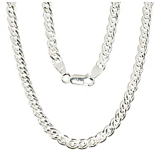 Серебряная цепочка Мона-лиза 4,9 мм , алмазная обработка граней, 55, 17.2 g, Серебро 925 проба