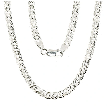 Chains,  - Silver chain Mona Liza 4,9 mm , diamond cut, 55, 17.2 g, Silver 925 fineness