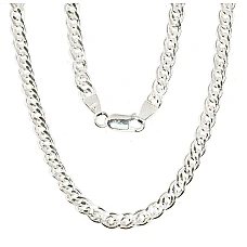 Серебряная цепочка Мона-лиза 4,9 мм , алмазная обработка граней, 60, 18.5 g, Серебро 925 проба
