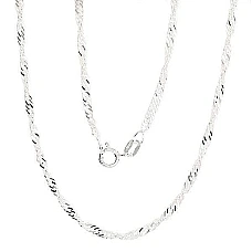 Silver chain Singapore 2,5 mm , diamond cut, 40, 3.3 g, Silver 925 fineness