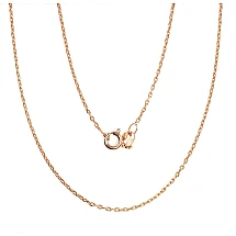 Silver chain Anchor 1 mm , diamond cut, 40, 1.4 g, Silver 925 fineness, red gold (Plating)