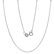 Silver chain Anchor 1 mm , diamond cut, 40, 1.4 g, Silver 925 fineness, Rhodium (Plating)
