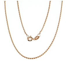 Серебряная цепочка Спига 1,1 мм, 40, 2.6 g, Серебро 925 проба, красное золото (покрытие)
