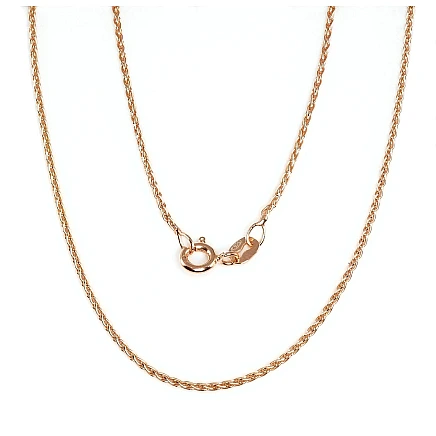 Gold plated,  - Silver chain Spiga 1,1 mm, 40, 2.6 g, Silver 925 fineness, red gold (Plating)