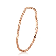 Silver chain Mona Liza 3.1 mm , diamond cut, 17, 3.5 g, Silver 925 fineness, red gold (Plating)