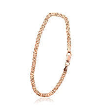 Серебряная цепочка Мона-лиза 3.1 мм , алмазная обработка граней, 18, 3.7 g, Серебро 925 проба, красное золото (покрытие)