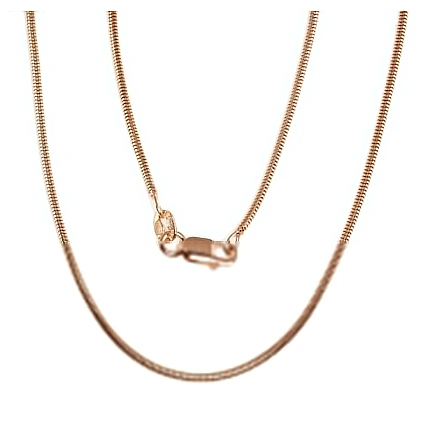 Gold plated,  - Silver chain Snake 1,5 mm, 45, 3.6 g, Silver 925 fineness, red gold (Plating)