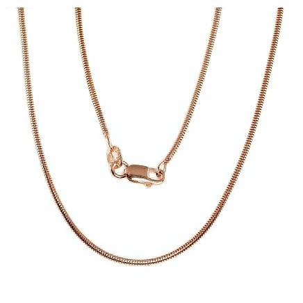 Gold plated,  - Silver chain Snake 1,5 mm, 50, 4 g, Silver 925 fineness, red gold (Plating)