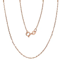 Silver chain Anchor 1 mm , diamond cut, 40, 1.7 g, Silver 925 fineness, red gold (Plating)