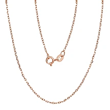 Silver chain Anchor 1 mm , diamond cut, 50, 2.1 g, Silver 925 fineness, red gold (Plating)
