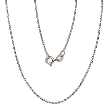 Silver chain Anchor 1 mm , diamond cut, 40, 1.7 g, Silver 925 fineness, Rhodium (Plating)