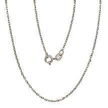 Silver chain Anchor 1 mm , diamond cut, 45, 1.9 g, Silver 925 fineness, Rhodium (Plating)